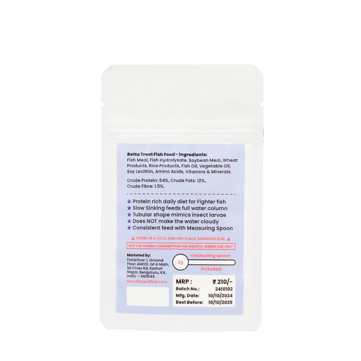 Betta Treat 25g | 100g | Slow Sinking - 0.4mm (dia) Sticks