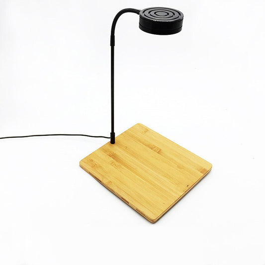 Wooden base with light